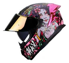 CASCO OBSIDIAN GEISHA NEGRO/ROSA/TURQUESA BRILLO